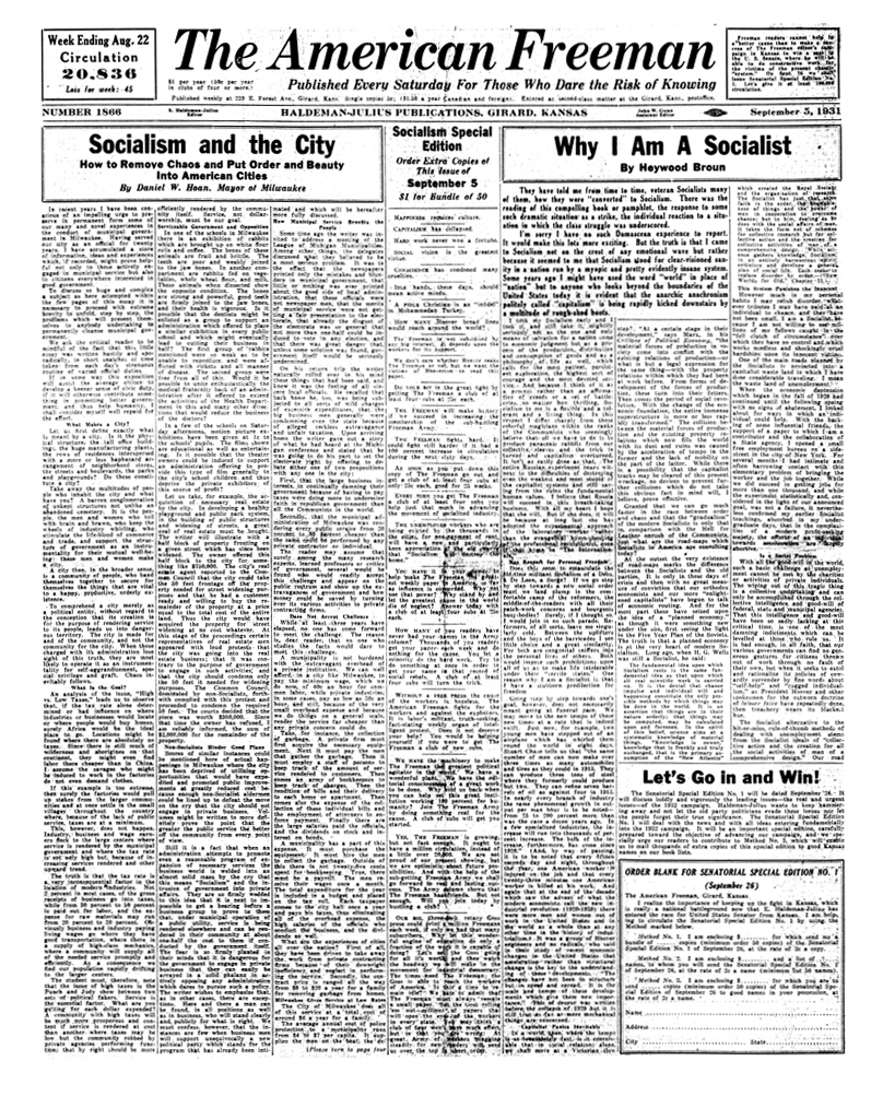 The American Freeman - Number 1866, Sept. 5, 1931